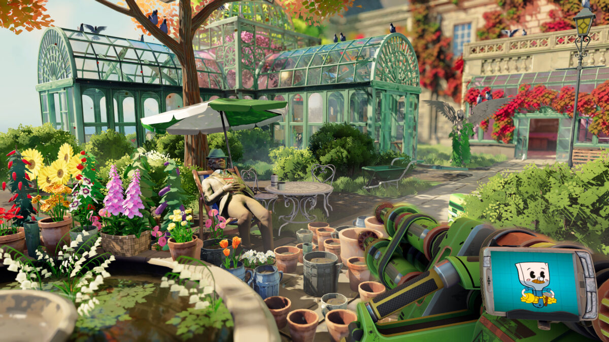 Overgrown botanical gardens with glasshouses awaiting renovation in There Are No Ghosts at the Grand