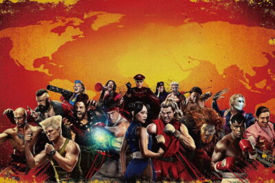 Street Fighter 2026 ensemble cast key art with Ryu, Ken, Chun-Li, Guile, M. Bison and Blanka