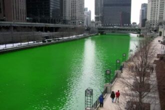 El río Chicago teñido de verde para la celebración del Día de San Patricio en 2005. Fuente: Wikipedia. Autor: Knowledge Seeker