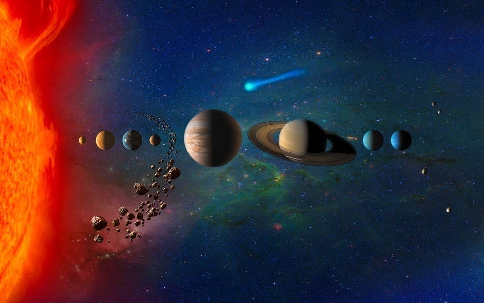 Artist concept of the solar system. Credits: NASA