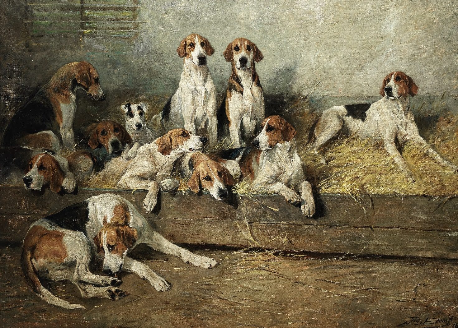 The Bitch Pack of the Meath Foxhounds by John Emms. Estimate: £180,000-250,000