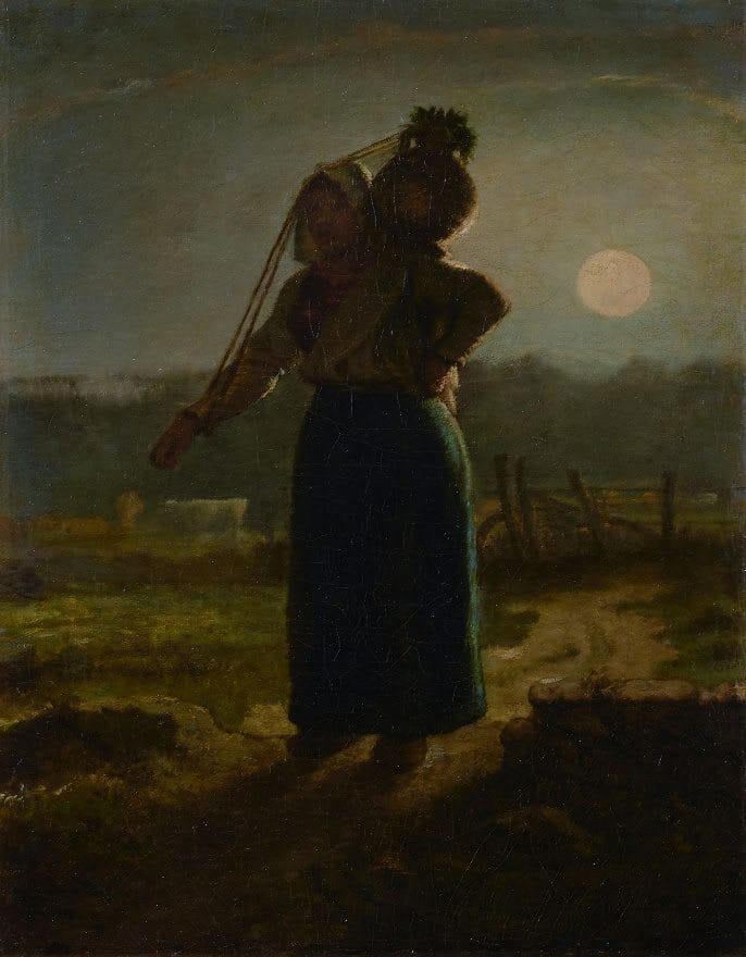 JEAN-FRANÇOIS MILLET (FRENCH, 1814-1875) Laitière normande (Norman milkmaid) oil on canvas Painted 1853-54 (estimate: $250,000-350,000)