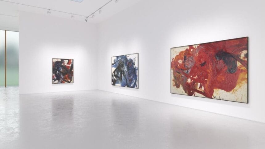 Installation view of Kazuo Shiraga: Tales of the Water Margin at FM Virtual © Estate of Kazuo Shiraga; 2. Gutai: Kazuo Shiraga video still (2018), produced by Fergus McCaffrey and Documentary Japan 3. Shiraga Kazuo: The Water Margin Hero Series, Amagasaki Cultural Center cover (2018)