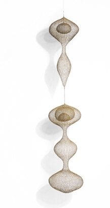 Ruth Asawa (American, 1926-2013), Untitled (S.408, Hanging Five-Lobed, Two-Part Form, with the Second and Third Lobes Attached by Chain and Interior Spheres in the First and Third Lobes) circa 1953-1954. Price realized: $2,180,075