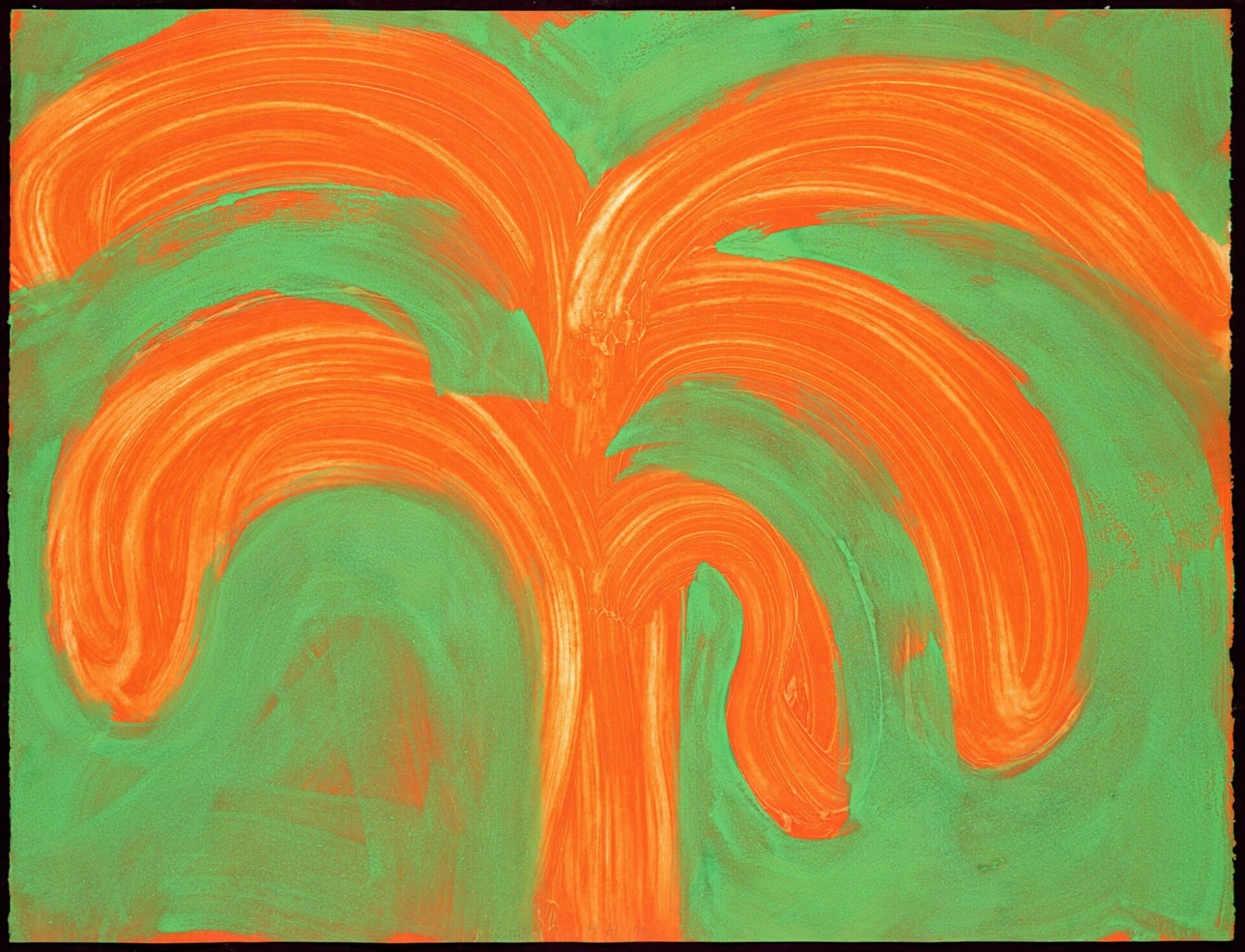 Howard Hodgkin, Indian Tree, 1990-1991, Intaglio print with carborundum from one aluminium plate, hand colouring in tempera, 107 x 137 cm, Image courtesy of the Howard Hodgkin Estate and Cristea Roberts Gallery, London.