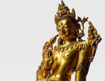 13th/14th Century Gilt Copper Alloy Figure Of Maitreya