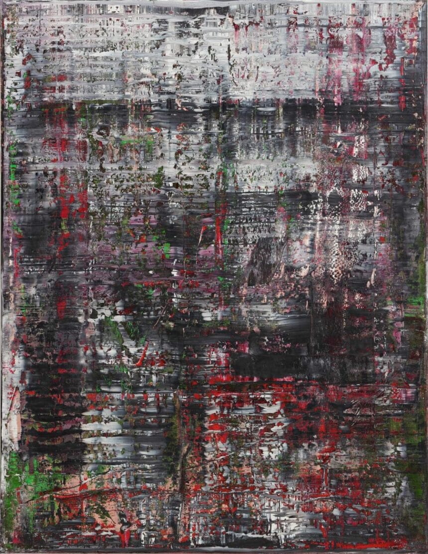 Gerhard Richter (German, b. 1932). Birkenau, 2014. Oil on canvas, 8 ft. 6 3/8 in. x 78 3/4 in. (260 x 200 cm). Private Collection. © Gerhard Richter 2020 (03032020).