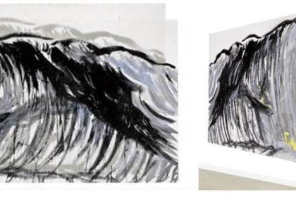 RAYMOND PETTIBON (B. 1957) No Title (Surfer in the Great Wave), 1993, acrylic on Plexiglas, 48 x 96 in. Estimate: $500,000 – 800,000