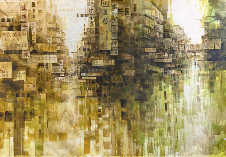 Elaine Chiu, Fabric of Urban, 2020, acrylic on canvas, 152 x 250 cm. Courtesy of the artist and JPS Art Gallery.