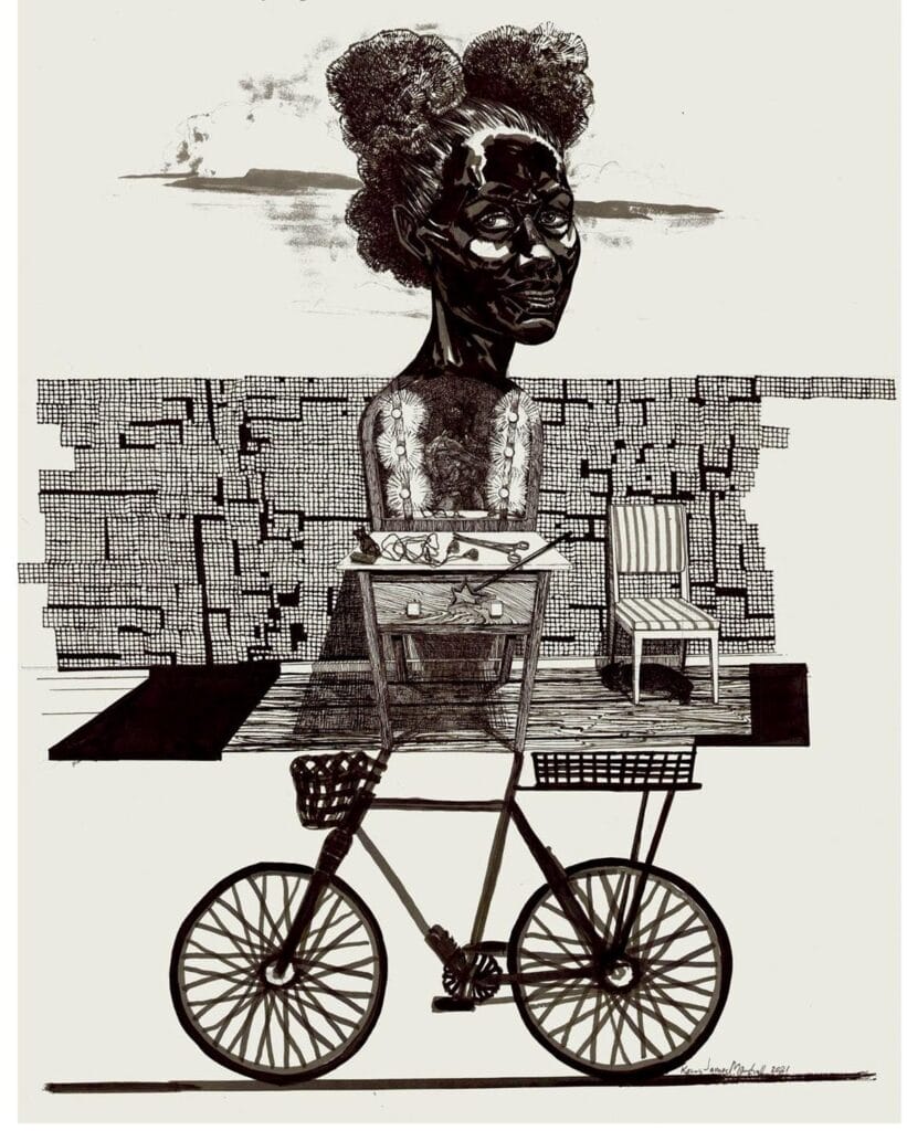 Kerry James Marshall, To Be Titled (Exquisite Corpse Bike), 2021