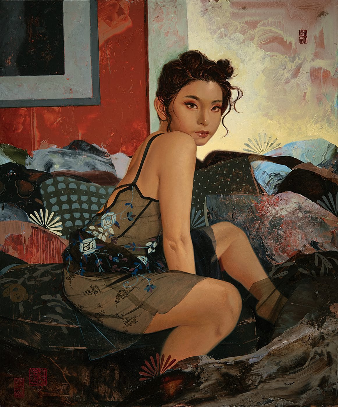 Soey Milk_Self Portrait in April_Oil on copper_24 x 18
