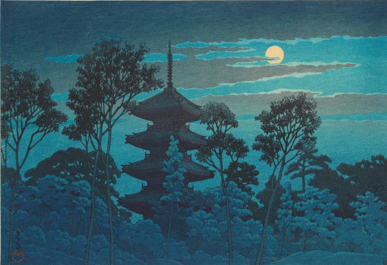 Kawase Hasui, Pagoda at Honmonji Temple. Estimate: £1,000-1,500.