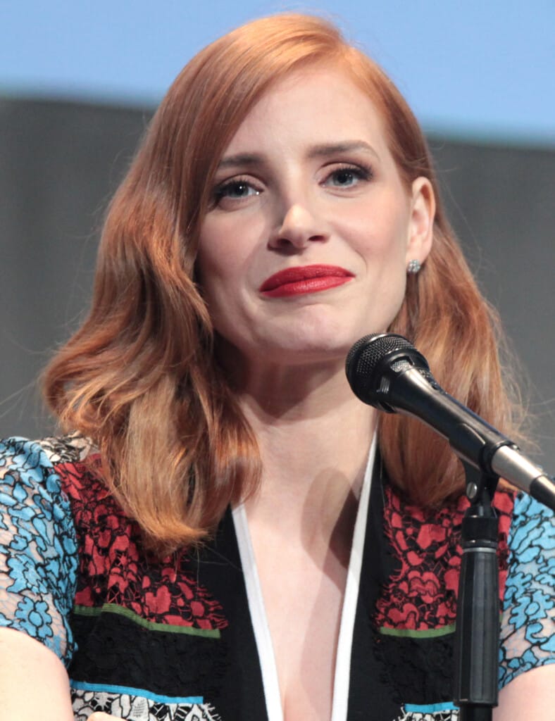 Jessica Chastain. De Gage Skidmore from Peoria, AZ, United States of America - Jessica Chastain, CC BY-SA 2.0, https://commons.wikimedia.org/w/index.php?curid=70315551