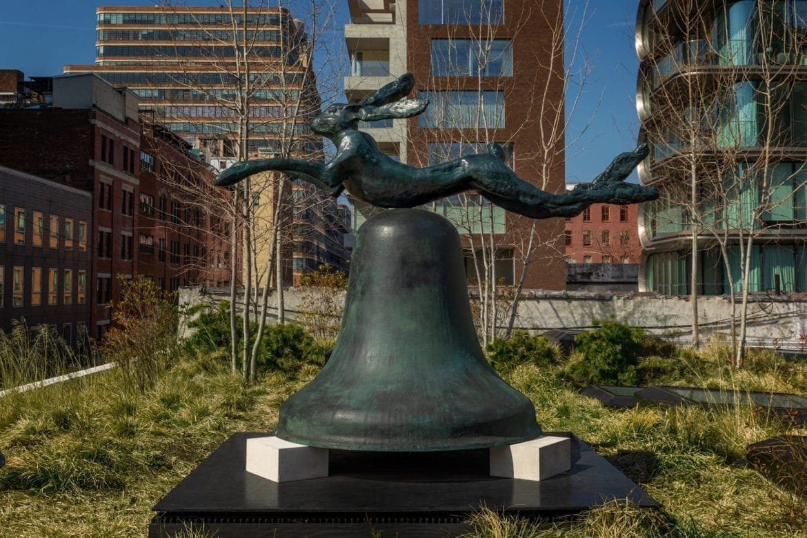 All images: Barry Flanagan in the Kasmin Sculpture Garden. Photography by Christopher Stach. © 2020 The Estate of Barry Flanagan.