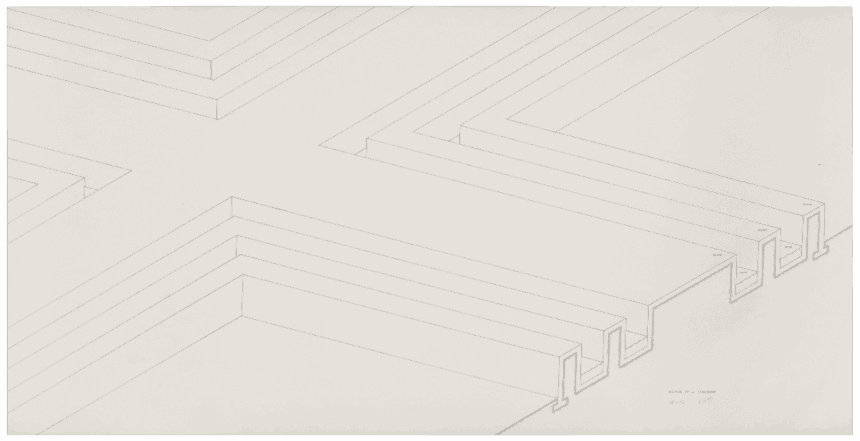 Robert Morris, Para-Architectural Projects: Section of a Concourse, 1971