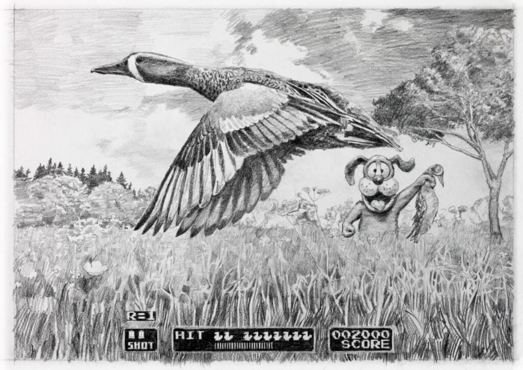 “Duck Hunt” (concept) (pencil on board, 18” x 24”)