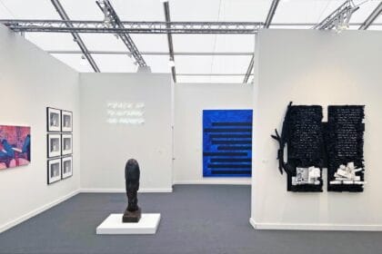 From left, works by Pamela Phatsimo Sunstrum, Ana Mendieta, Alfredo Jaar, Jaume Plensa, Tariku Shiferaw, and Leonardo Drew