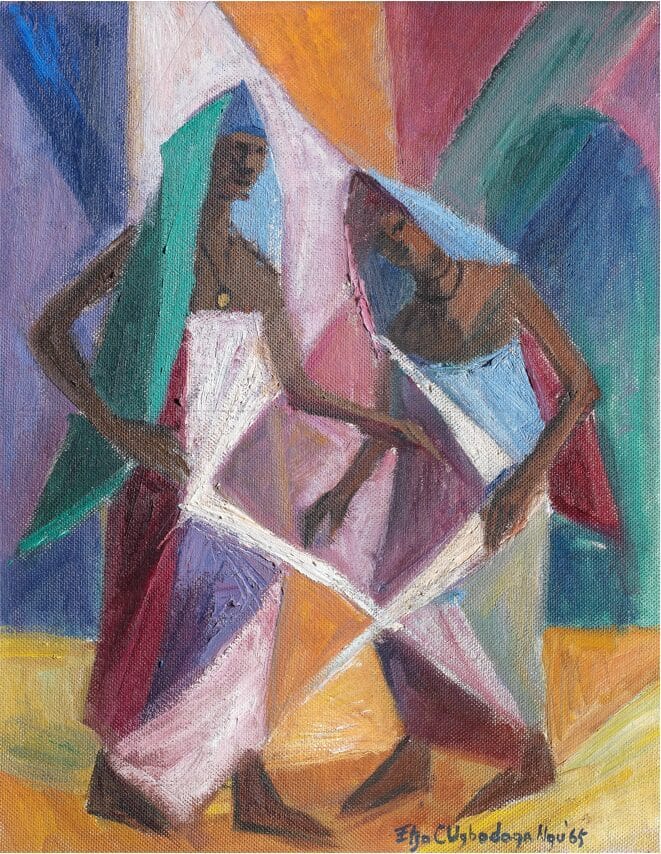 Clara Etso Ugbodaga-Ngu (Nigerian, 1921-1996), Dancers. Sold for £47,750