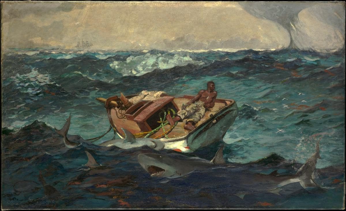 Winslow Homer (American, 1836–1910). The Gulf Stream, 1899. Oil on canvas, 28 1/8 x 49 1/8 in. (71.4 x 124.8 cm). The Metropolitan Museum of Art, New York, Catharine Lorillard Wolfe Collection, Wolfe Fund, 1906 (06.1234)