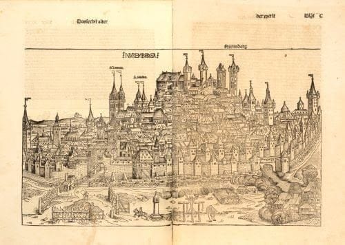A German language, first edition of The Nuremberg Chronicle by Hartmann Schedel (1440-1514). One of the most extensively illustrated books of the 15th century, the work is an encyclopedia of historical accounts and is estimated at $60,000 – 90,000.