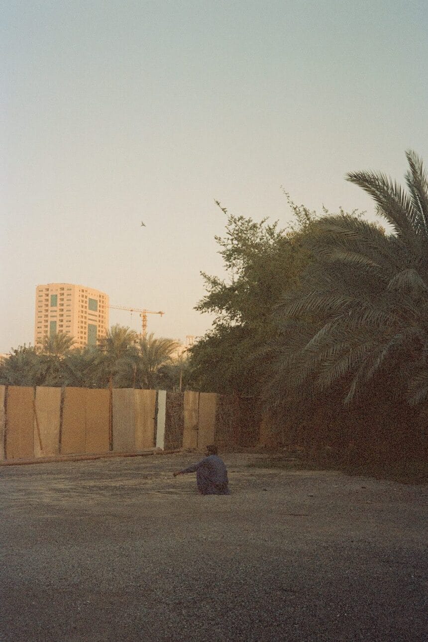 Trevor Yeung, Garden Sitter (Sharjah), 2022, Archival inkjet print, engraved acrylic, 150 x 100 cm. Image courtesy of artist and Blindspot Gallery.