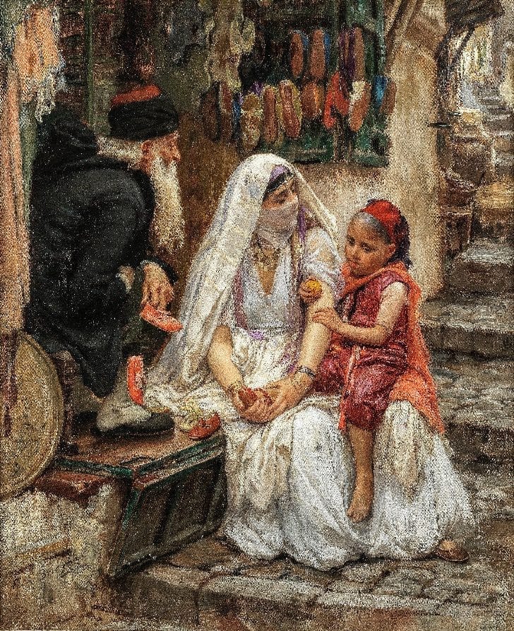 Zapatos nuevos, Argel por Frederick Bridgman. Estimación: 100.000-150.000 libras