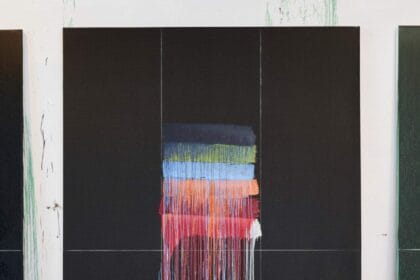 Pat Steir, Many Colors II (Blue), 2022.