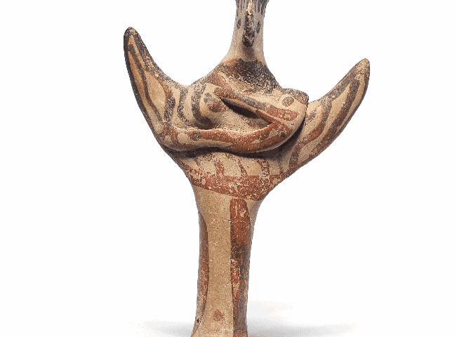 3,000-year-old Mycenean terracotta Kourotrophos. Estimate: £3,000-5,000