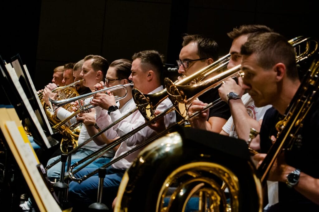 Members of the Ukrainian Freedom Orchestra rehearsing in Warsaw. Photo: (c) Karpati Zarewicz / Teatr Wielki