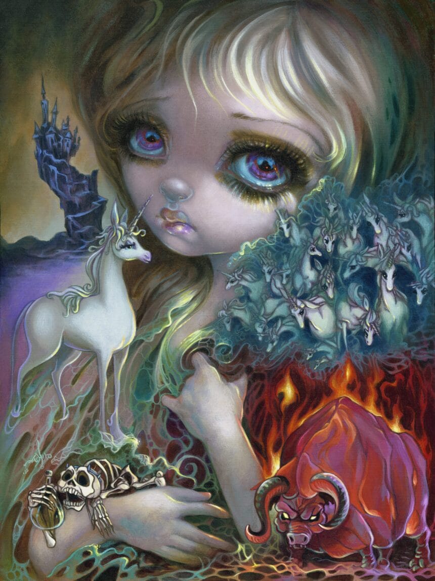 Jasmine Becket-Griffith_Lady Amalthea_Acrylic on masonite panel_16 x 12