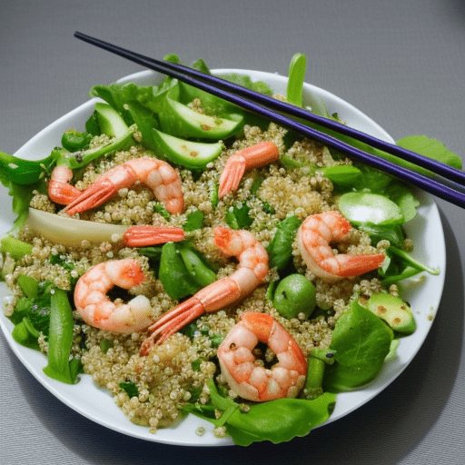 Ensalada asiática de quinoa y gambas