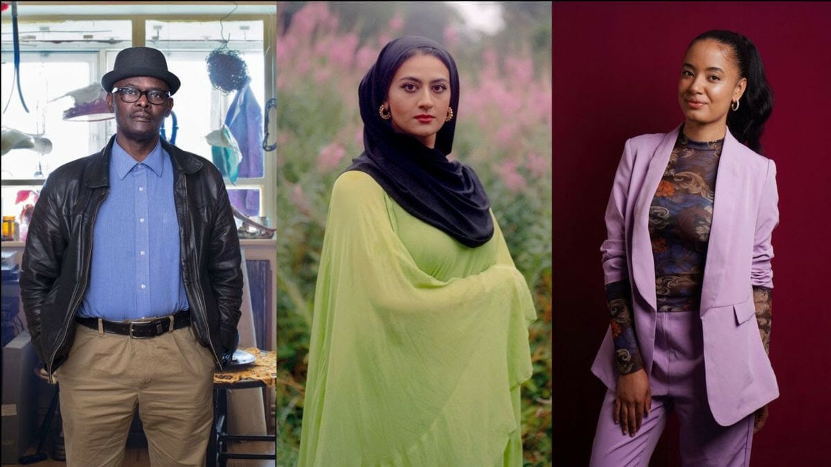 Left: Vanley Burke, Centre: Maryam Wahid photographed by John Boaz. Right: Ayesha Jones, photographed by Mandip Singh Seehra.