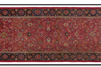 Royal Safavid red-ground 'palmette and bird' carpet