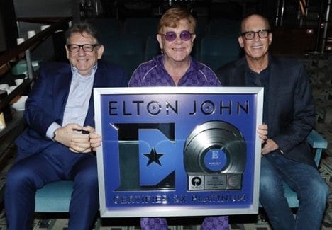 Elton John Presented With Riaa Multi-Platinum Certification For More Than 2 Million Copies Of Diamonds