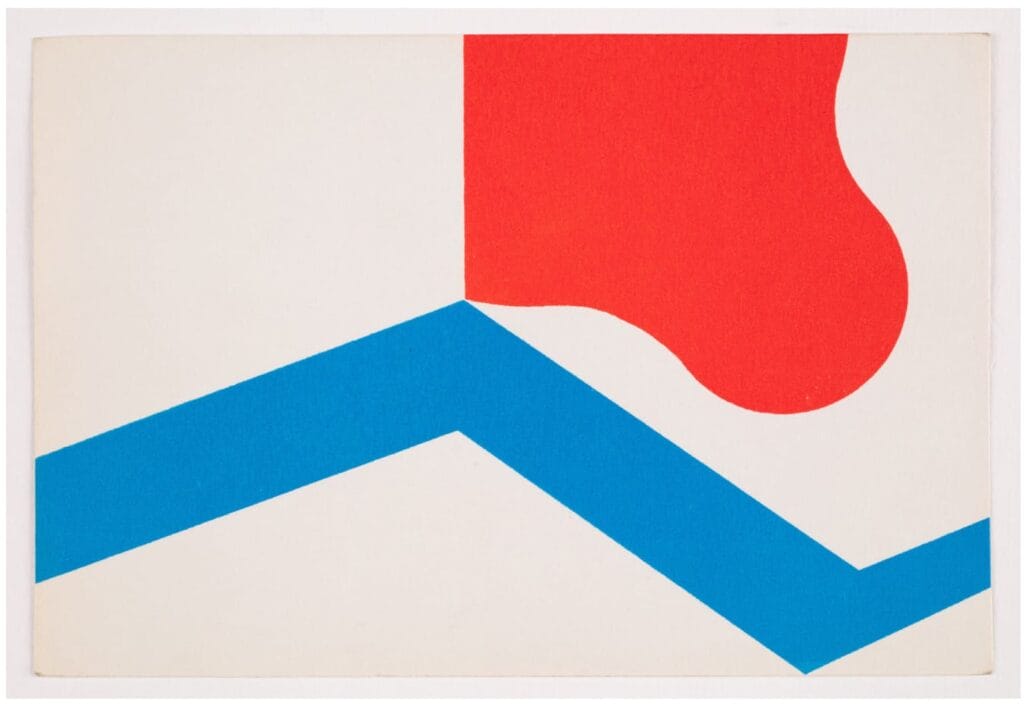 Takesada Matsutani and Kate Van Houten Untitled
1969
Silkscreen on offset paper

10 × 15 cm / 4 × 6 in
© Takesada Matsutani and Kate Van Houten Courtesy the artists