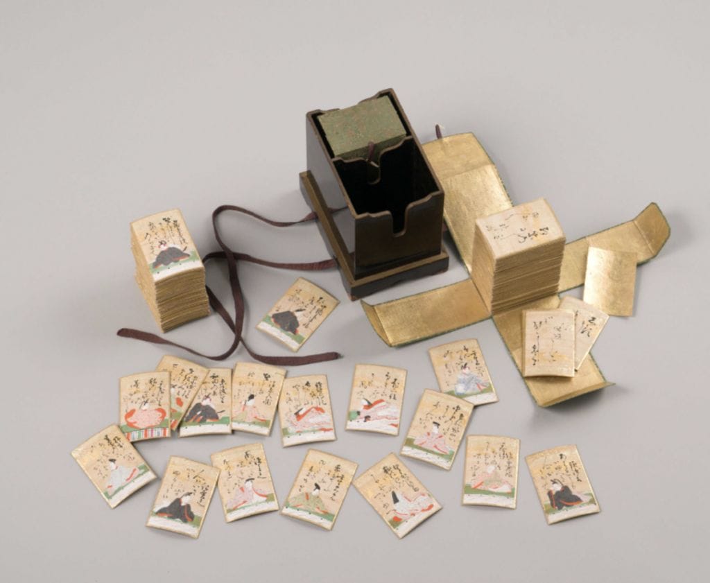 Set per il gioco delle carte delle poesie (utagaruta)