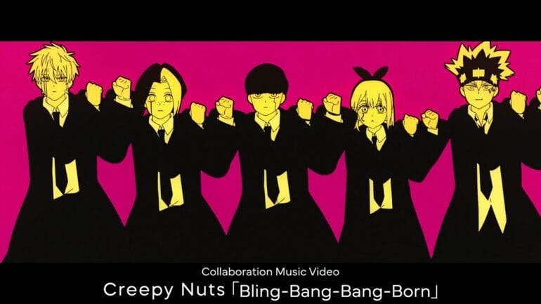 A canção “Bling-Bang-Bang-Born” da dupla Creepy Nuts, número 1 no Japão esta semana