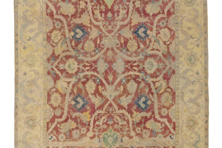 A rare and impressive silk Safavid #8216;Polonaise#8217; carpet