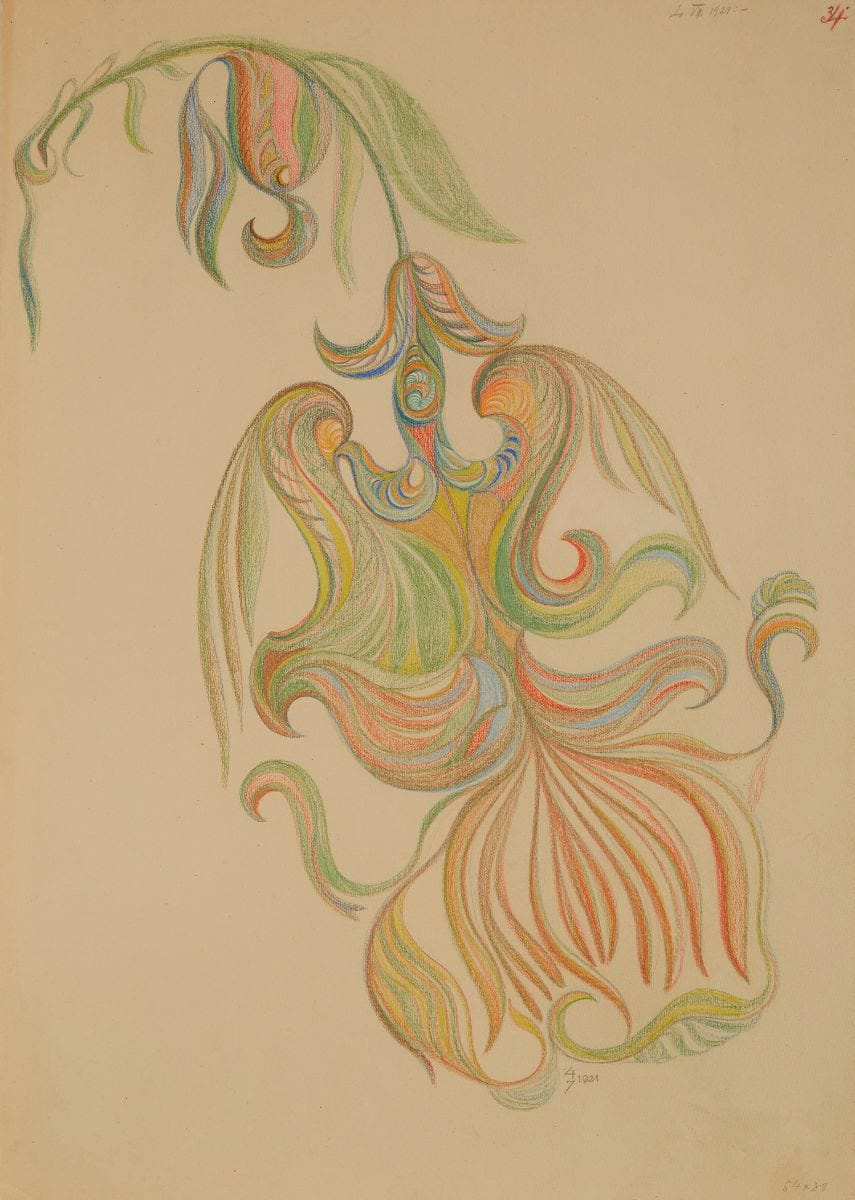 František Jaroslav Pecka, Untitled, 1921, Colored pencil and graphite on paper 20.5 x 14.5 inches, 52.1 x 36.8 cm, FJP 41