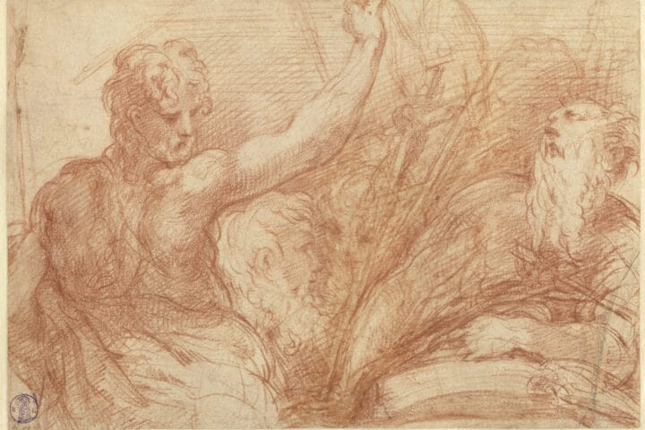 Parmigianino (1503–1540). Studies of Saints John the Baptist and Jerome