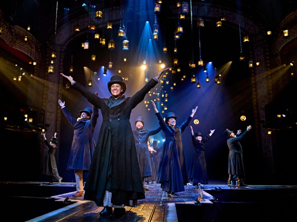 The Company in A Christmas Carol at The Old Vic (2024). Photo by Manuel Harlan