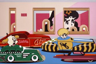 Peep PATERSON STREET 2025 acrylic on canvas 51 by 80 cm. Courtesy of the artist and JPS Gallery