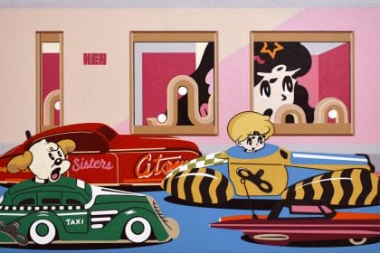 Peep PATERSON STREET 2025 acrylic on canvas 51 by 80 cm. Courtesy of the artist and JPS Gallery