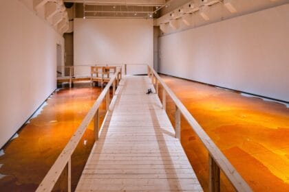 Exhibition view: Goldin+Senneby: Flare-Up, Accelerator, Stockholm University, 2025. Photo: Jean-Baptiste Béranger